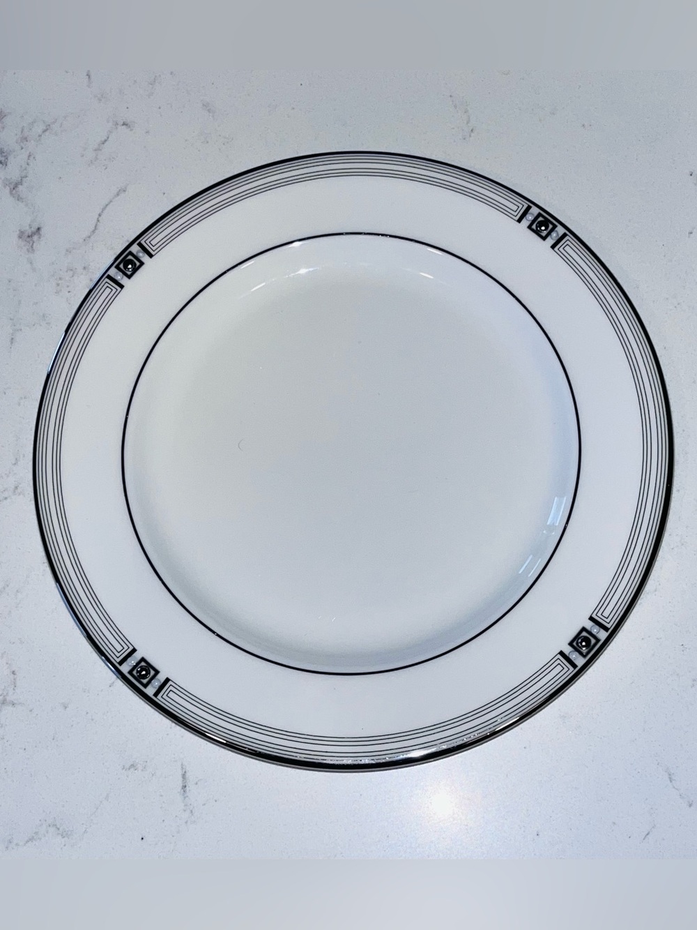 Lenox Bone China Westerly Platinum Salad Dessert Plate  8” Platinum Trim